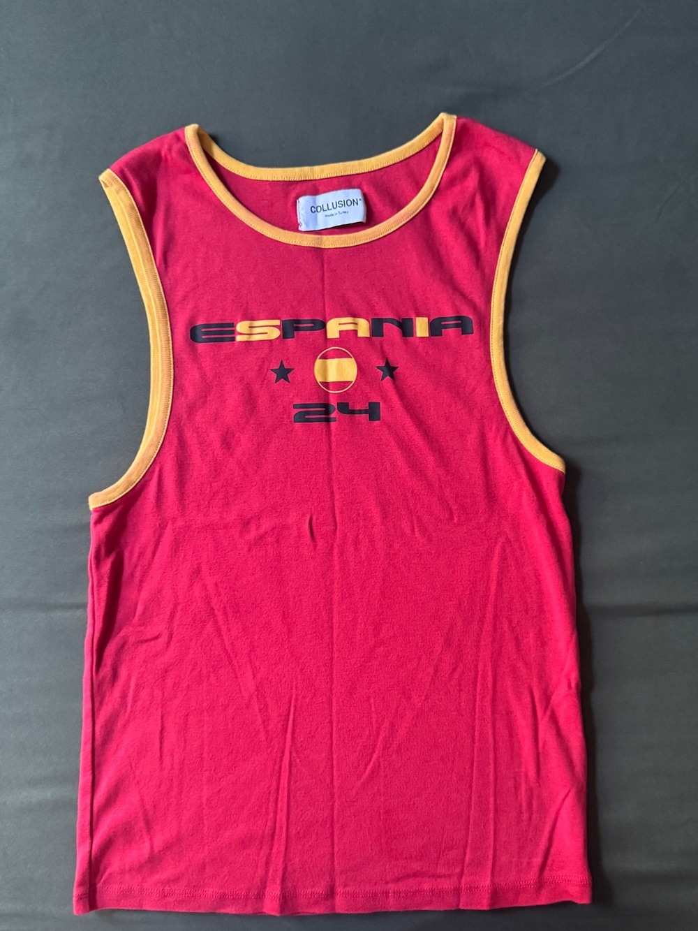 España Red Sleeveless Tank Top